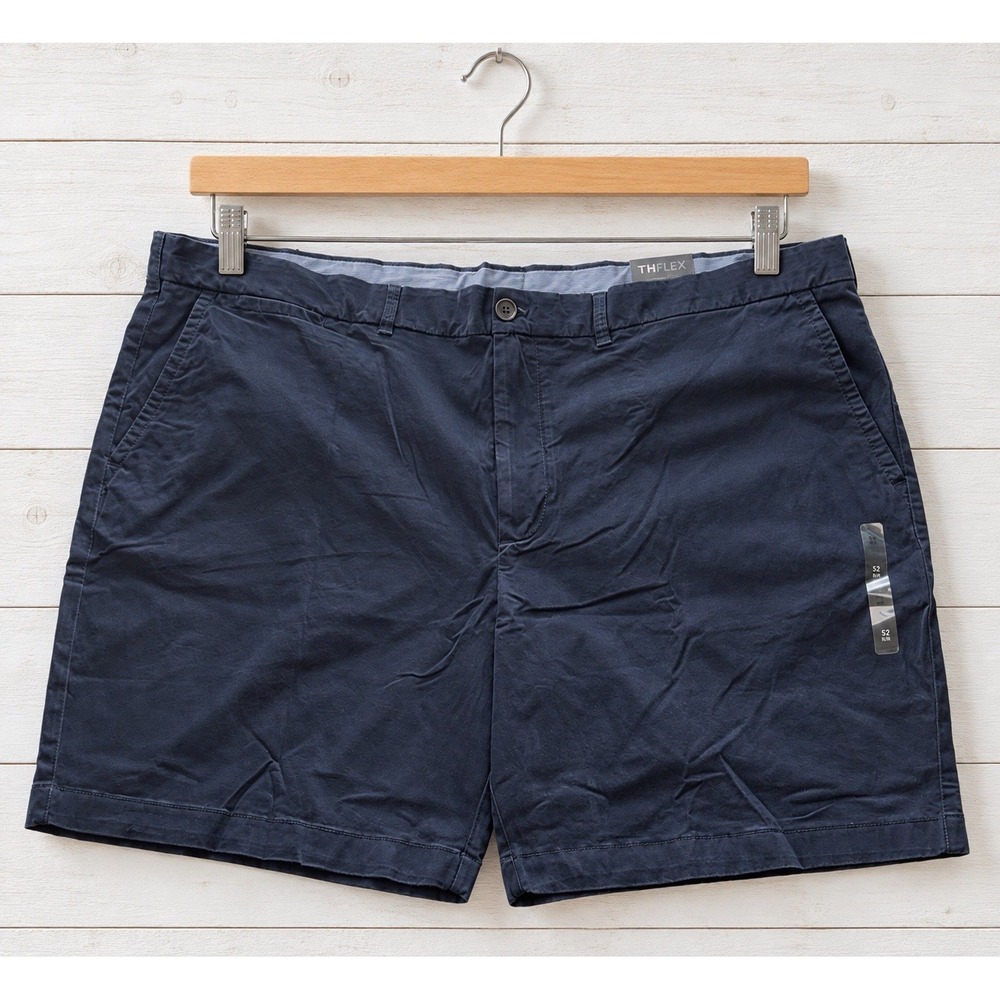 Tommy Hilfiger TH Flex Mens 52R Big & Tall Navy Chino Shorts 9in Stretch NWT